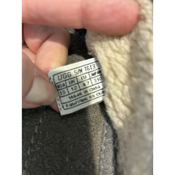 Men UGG Australia Gray High Split Top Slip On Rubber Sole Loafers Sz 13 1613 - Picture 8 of 9